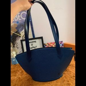 💯 Authentic LV Blue Epi Saint Jacques long strap